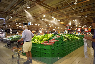 Umidificazione per banchi ortofrutta