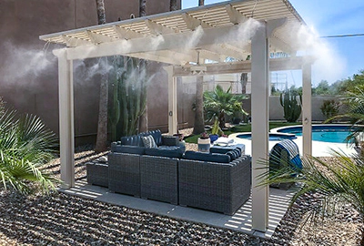 Nebulizzatore per gazebo ed esterni in funzione